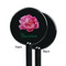 Watercolor Peonies Black Plastic 5.5" Stir Stick - Single Sided - Round - Front & Back