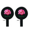 Watercolor Peonies Black Plastic 7" Stir Stick - Double Sided - Round - Front & Back