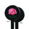 Watercolor Peonies Black Plastic 7" Stir Stick - Single Sided - Round - Front & Back