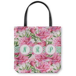 Watercolor Peonies Canvas Tote Bag - Small - 13"x13" (Personalized)
