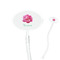 Watercolor Peonies Clear Plastic 7" Stir Stick - Oval - Closeup