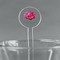 Watercolor Peonies Clear Plastic 7" Stir Stick - Round - Main