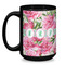 Watercolor Peonies Coffee Mug - 15 oz - Black