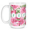 Watercolor Peonies Coffee Mug - 15 oz - White