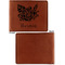 Watercolor Peonies Cognac Leatherette Bifold Wallets - Front and Back Single Sided - Apvl