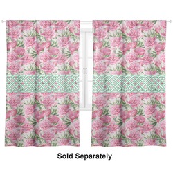 Watercolor Peonies Curtain Panel - Custom Size