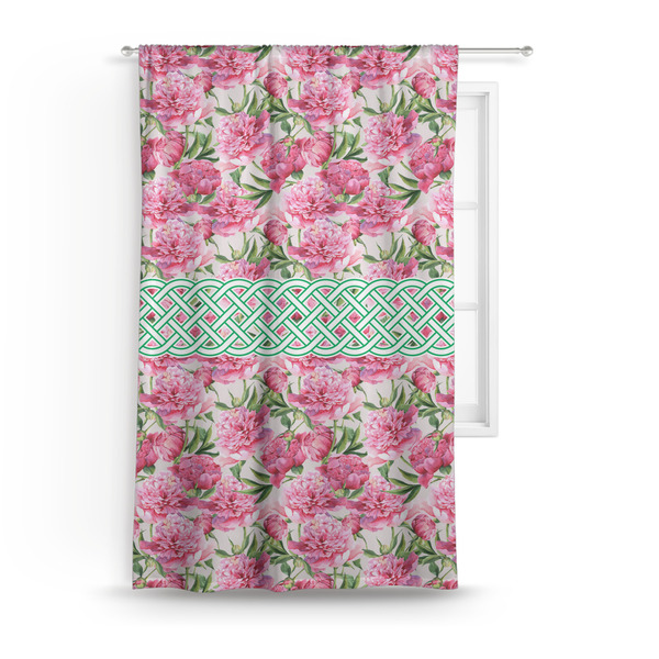 Custom Watercolor Peonies Curtain Panel - Custom Size