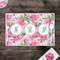 Watercolor Peonies Disposable Paper Placemat - In Context