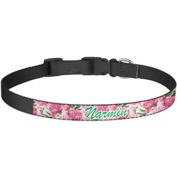 Watercolor Peonies Dog Collar - Large (Personalized)