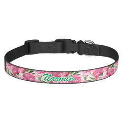Watercolor Peonies Dog Collar (Personalized)