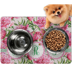 Watercolor Peonies Dog Food Mat - Small w/ Multiple Names