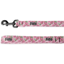 Watercolor Peonies Deluxe Dog Leash - 4 ft (Personalized)