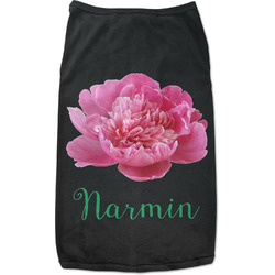 Watercolor Peonies Black Pet Shirt - L (Personalized)