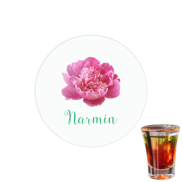 Custom Watercolor Peonies Printed Drink Topper - 1.5" (Personalized)