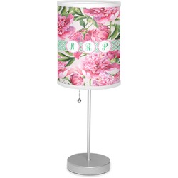 Watercolor Peonies 7" Drum Lamp with Shade (Personalized)
