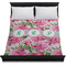 Watercolor Peonies Duvet Cover - Queen - On Bed - No Prop