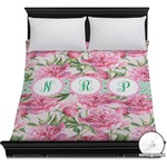 Watercolor Peonies Duvet Cover - Full / Queen (Personalized)