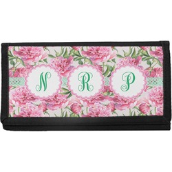 Watercolor Peonies Canvas Checkbook Cover (Personalized)