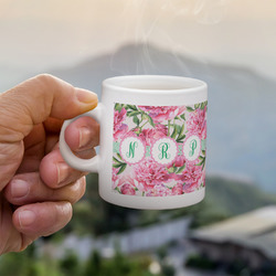 Watercolor Peonies Single Shot Espresso Cup - Single (Personalized)