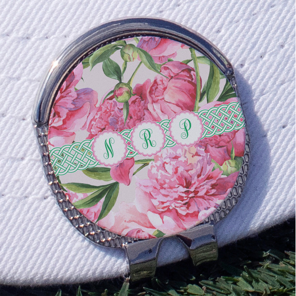 Custom Watercolor Peonies Golf Ball Marker - Hat Clip