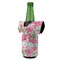 Watercolor Peonies Jersey Bottle Cooler - ANGLE (on bottle)