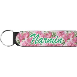 Watercolor Peonies Neoprene Keychain Fob (Personalized)