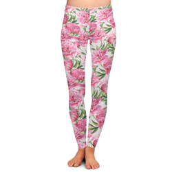 Watercolor Peonies Ladies Leggings - Medium