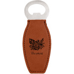 Watercolor Peonies Leatherette Bottle Opener (Personalized)