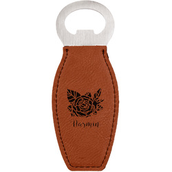 Watercolor Peonies Leatherette Bottle Opener (Personalized)
