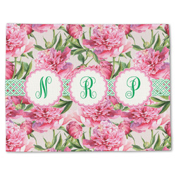 Watercolor Peonies Single-Sided Linen Placemat - Single w/ Multiple Names