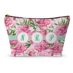 Watercolor Peonies Makeup Bag - Small - 8.5"x4.5" (Personalized)