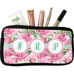 Watercolor Peonies Makeup / Cosmetic Bag - Small (Personalized)