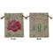 Watercolor Peonies Medium Burlap Gift Bag - Front and Back