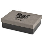 Watercolor Peonies Gift Boxes w/ Engraved Leather Lid (Personalized)