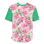 Watercolor Peonies Men's Crew T-Shirt - Medium