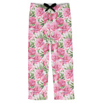 Watercolor Peonies Mens Pajama Pants - S