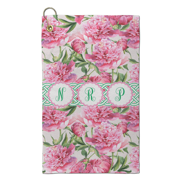 Custom Watercolor Peonies Microfiber Golf Towel - Small (Personalized)