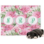 Watercolor Peonies Dog Blanket - Large (Personalized)