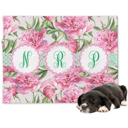 Watercolor Peonies Dog Blanket (Personalized)