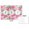 Watercolor Peonies Disposable Paper Placemat - Front & Back