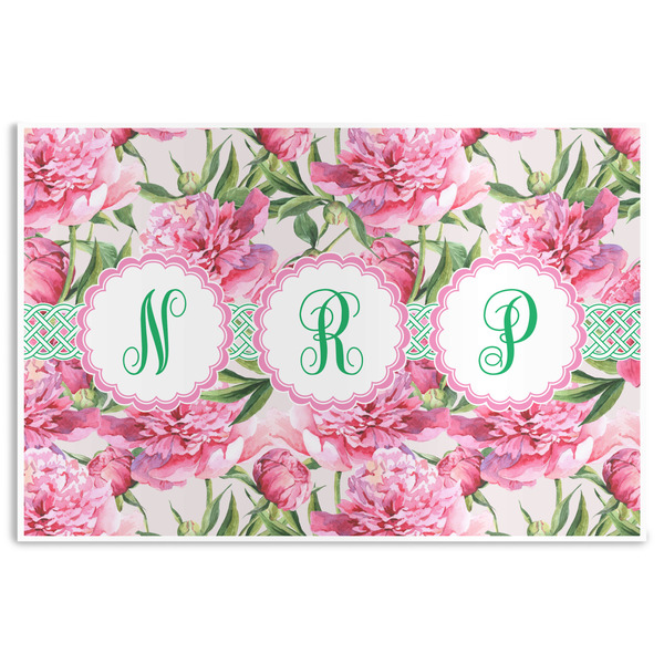 Custom Watercolor Peonies Disposable Paper Placemats (Personalized)