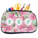 Watercolor Peonies Neoprene Pencil Case - Medium w/ Multiple Names