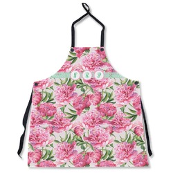 Watercolor Peonies Apron Without Pockets w/ Multiple Names
