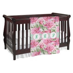 Watercolor Peonies Baby Blanket (Single Sided) (Personalized)