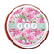 Watercolor Peonies Printed Icing Circle - Medium - On Cookie