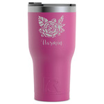 Watercolor Peonies RTIC Tumbler - Magenta - Laser Engraved - Single-Sided (Personalized)