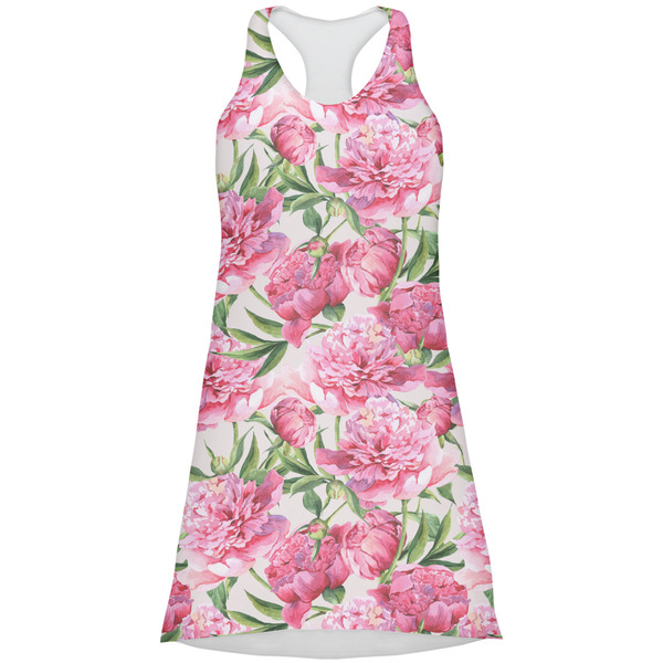 Custom Watercolor Peonies Racerback Dress - Medium