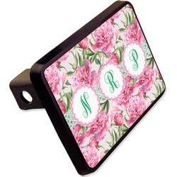 Watercolor Peonies Rectangular Trailer Hitch Cover - 2" (Personalized)