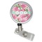 Watercolor Peonies Retractable Badge Reel - Flat