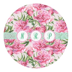 Watercolor Peonies Round Decal - XLarge (Personalized)
